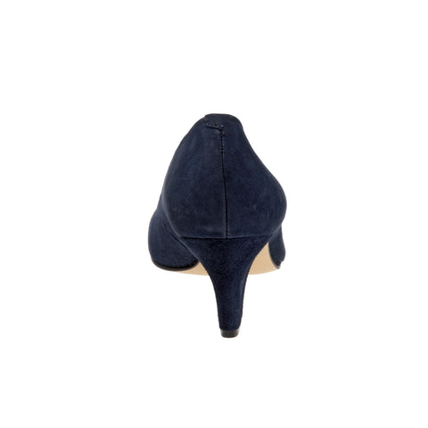 Trotters Penelope T1355-405 Womens Blue Leather Slip On Pumps Heels Shoes