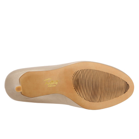 Trotters Gigi T1505-710 Womens Gold Leather Slip On Pumps Heels Shoes