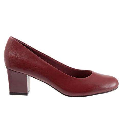 Trotters Candela T1562-601 Womens Red Narrow Leather Pumps Heels Shoes