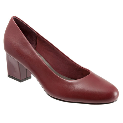 Trotters Candela T1562-601 Womens Red Narrow Leather Pumps Heels Shoes