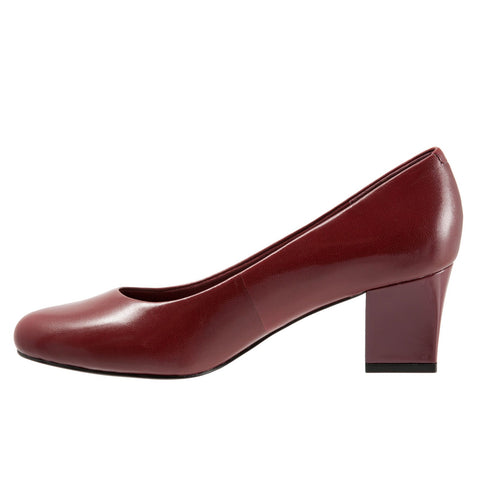 Trotters Candela T1562-601 Womens Red Narrow Leather Pumps Heels Shoes