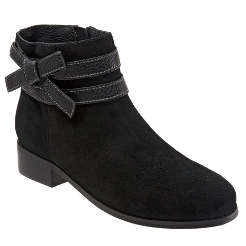 Trotters Luxury T1657-003 Womens Black Leather Zipper Ankle & Booties Boots