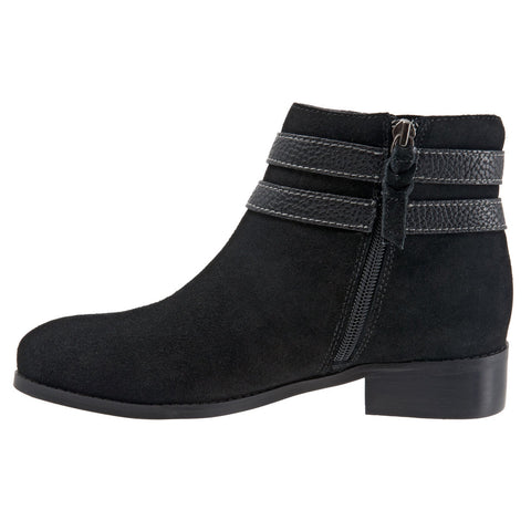 Trotters Luxury T1657-003 Womens Black Leather Zipper Ankle & Booties Boots