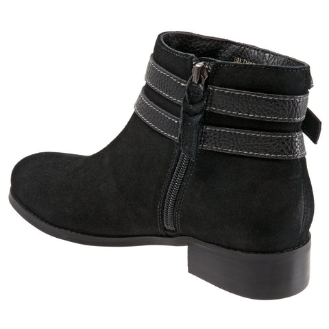 Trotters Luxury T1657-003 Womens Black Leather Zipper Ankle & Booties Boots