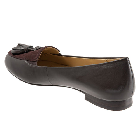 Trotters Caroline T1666-217 Womens Brown Narrow Leather Loafer Flats Shoes