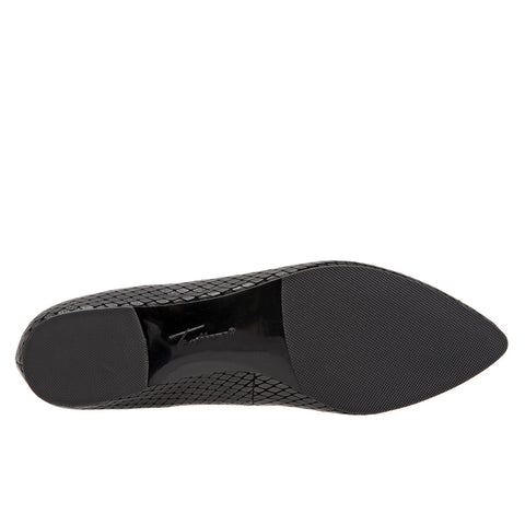 Trotters Harlowe T1707-013 Womens Black Wide Leather Loafer Flats Shoes