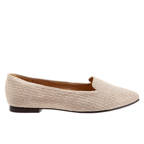 Trotters Harlowe T1707-134 Womens Beige Leather Slip On Loafer Flats Shoes