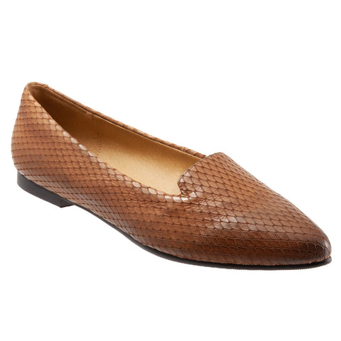 Trotters Harlowe T1707-294 Womens Brown Leather Slip On Loafer Flats Shoes