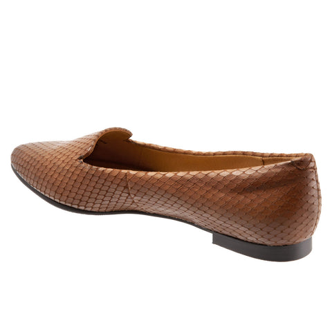 Trotters Harlowe T1707-294 Womens Brown Leather Slip On Loafer Flats Shoes
