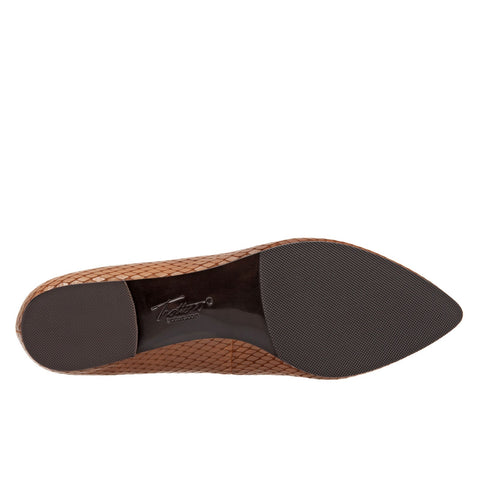 Trotters Harlowe T1707-294 Womens Brown Leather Slip On Loafer Flats Shoes