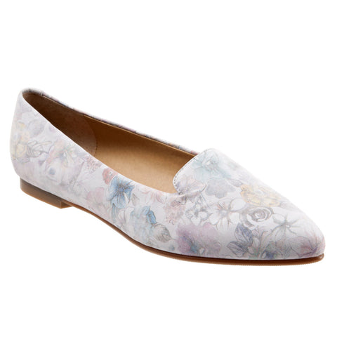 Trotters Harlowe T1707-902 Womens Gray Leather Slip On Loafer Flats Shoes