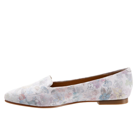 Trotters Harlowe T1707-902 Womens Gray Leather Slip On Loafer Flats Shoes
