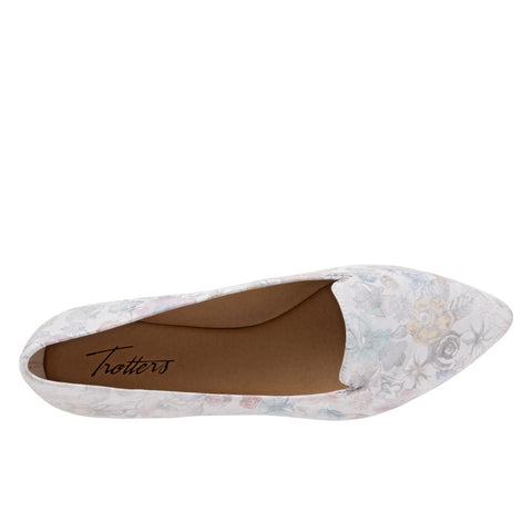 Trotters Harlowe T1707-902 Womens Gray Leather Slip On Loafer Flats Shoes