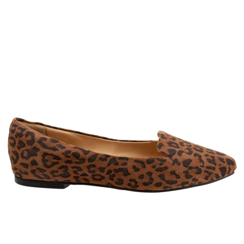 Trotters Harlowe T1707-925 Womens Brown Extra Wide Leather Loafer Flats Shoes