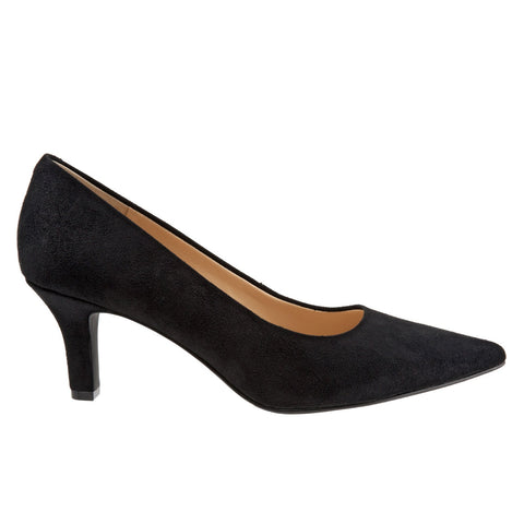 Trotters Noelle T1714-003 Womens Black Leather Slip On Pumps Heels Shoes