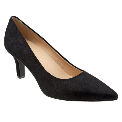 Trotters Noelle T1714-003 Womens Black Leather Slip On Pumps Heels Shoes