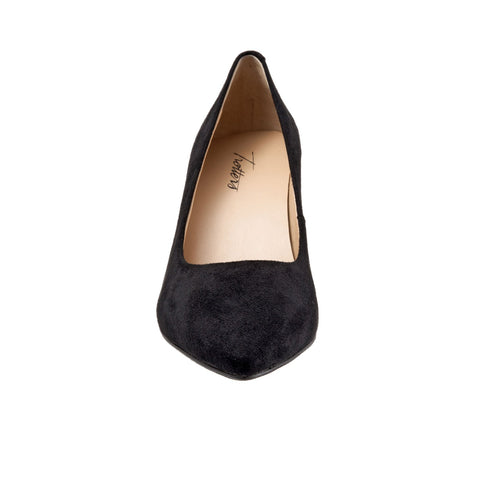 Trotters Noelle T1714-003 Womens Black Leather Slip On Pumps Heels Shoes