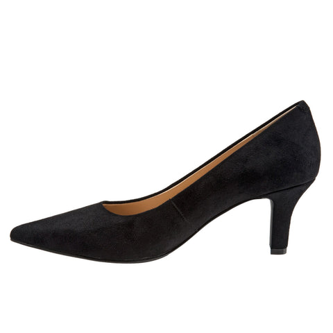 Trotters Noelle T1714-003 Womens Black Leather Slip On Pumps Heels Shoes