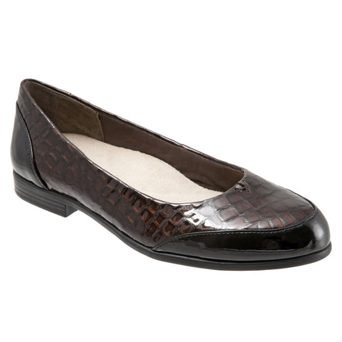 Trotters Arnello T1751-242 Womens Brown Wide Leather Loafer Flats Shoes