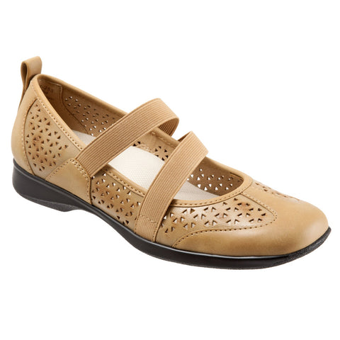 Trotters Josie T1761-253 Womens Brown Narrow Leather Mary Jane Flats Shoes