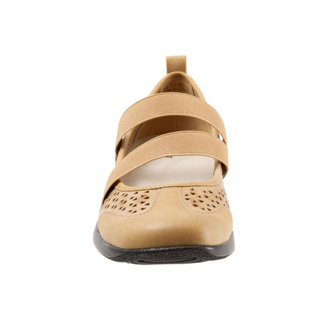 Trotters Josie T1761-253 Womens Brown Narrow Leather Mary Jane Flats Shoes