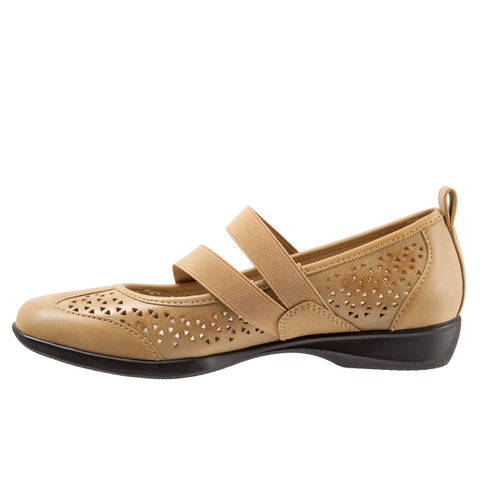 Trotters Josie T1761-253 Womens Brown Narrow Leather Mary Jane Flats Shoes