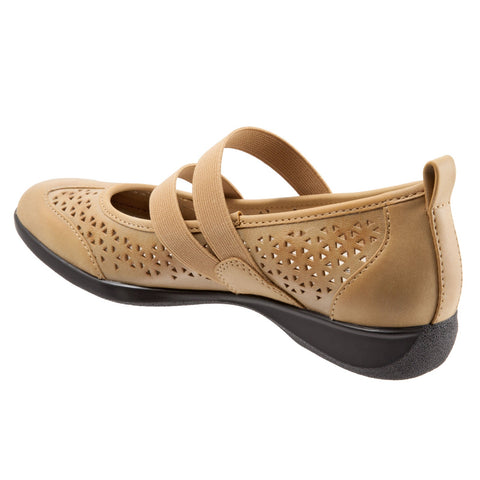 Trotters Josie T1761-253 Womens Brown Narrow Leather Mary Jane Flats Shoes