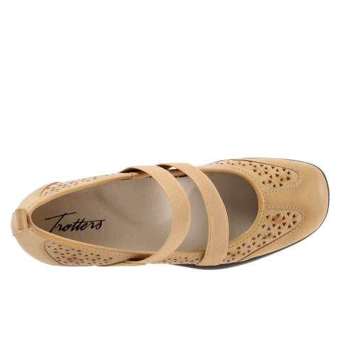 Trotters Josie T1761-253 Womens Brown Narrow Leather Mary Jane Flats Shoes