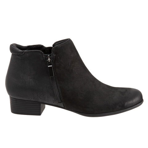Trotters Major T1762-036 Womens Black Leather Zipper Ankle & Booties Boots