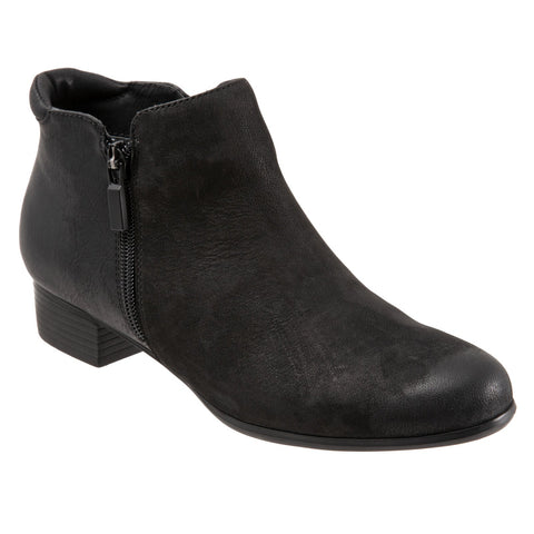 Trotters Major T1762-036 Womens Black Leather Zipper Ankle & Booties Boots