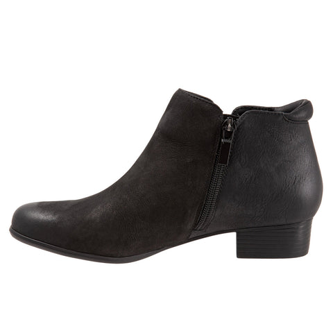 Trotters Major T1762-036 Womens Black Leather Zipper Ankle & Booties Boots