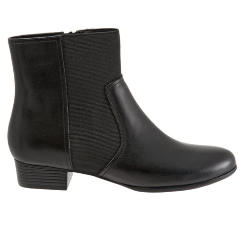 Trotters Monte T1766-001 Womens Black Leather Zipper Ankle & Booties Boots