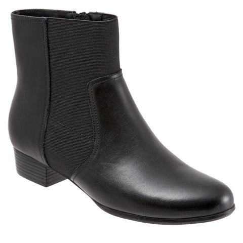 Trotters Monte T1766-001 Womens Black Leather Zipper Ankle & Booties Boots