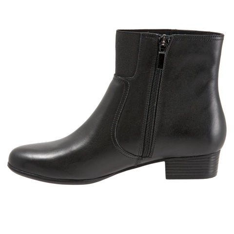 Trotters Monte T1766-001 Womens Black Leather Zipper Ankle & Booties Boots