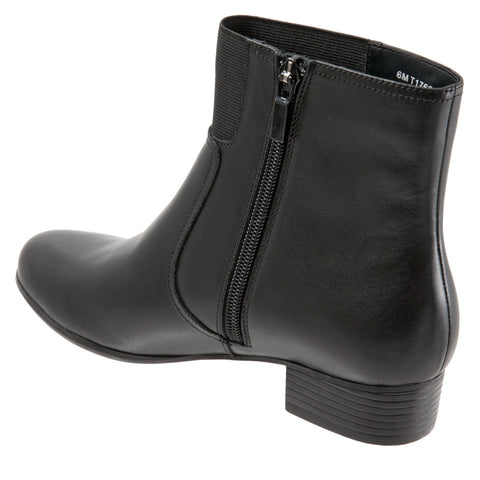 Trotters Monte T1766-001 Womens Black Leather Zipper Ankle & Booties Boots