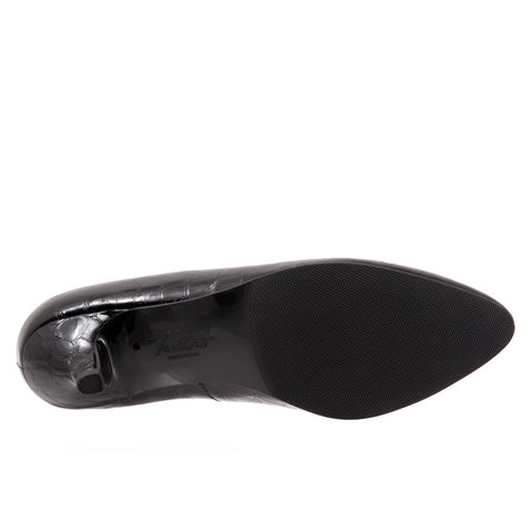 Trotters Kiera T1805-045 Womens Black Leather Slip On Pumps Heels Shoes