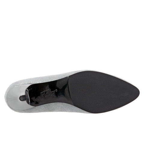 Trotters Kiera T1805-098 Womens Gray Leather Slip On Pumps Heels Shoes