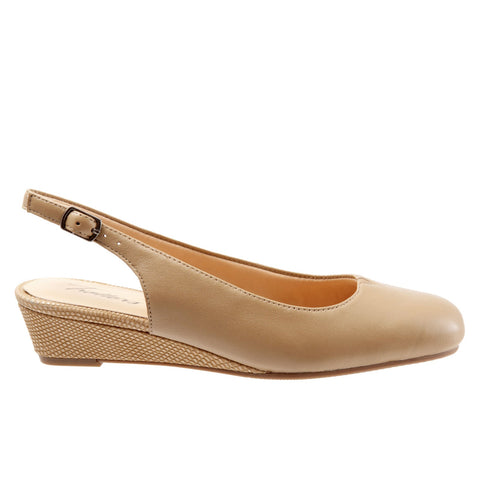 Trotters Lenora T1806-185 Womens Brown Leather Slingback Flats Shoes