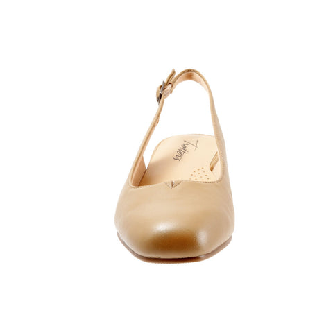 Trotters Lenora T1806-185 Womens Brown Leather Slingback Flats Shoes