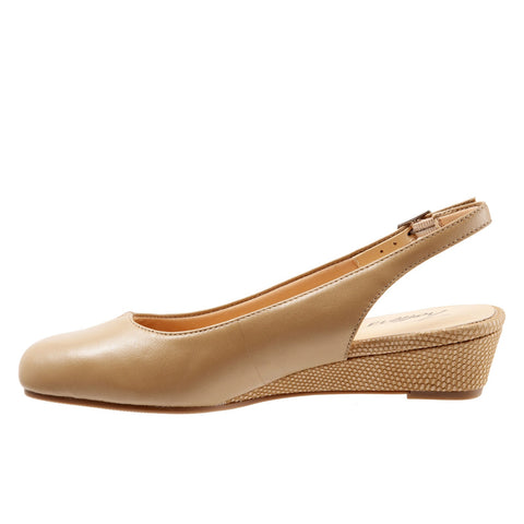 Trotters Lenora T1806-185 Womens Brown Leather Slingback Flats Shoes