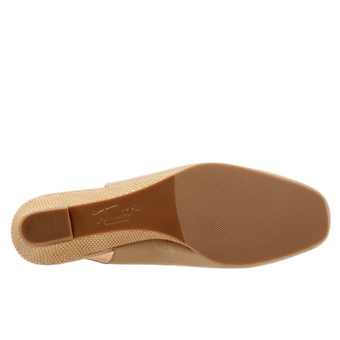 Trotters Lenora T1806-185 Womens Brown Leather Slingback Flats Shoes