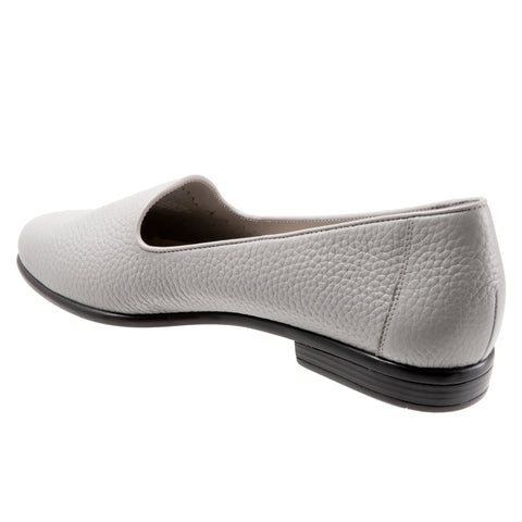 Trotters Liz Tumbled T1807-020 Womens Gray Extra Wide Loafer Flats Shoes