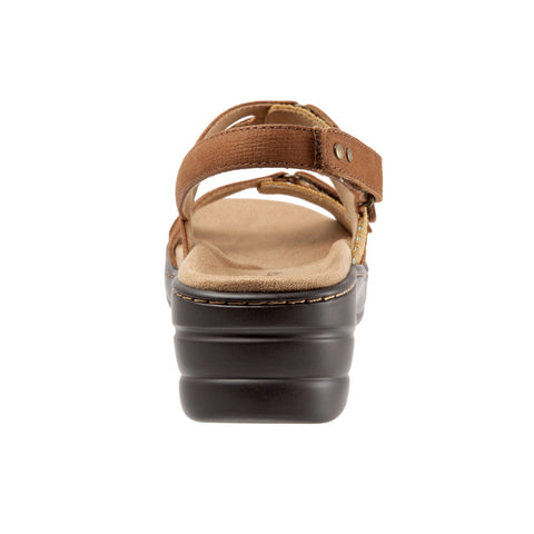 Trotters Newton T1811-253 Womens Brown Leather Strap Slingback Sandals Shoes