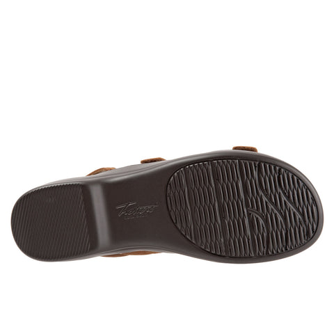 Trotters Newton T1811-253 Womens Brown Leather Strap Slingback Sandals Shoes