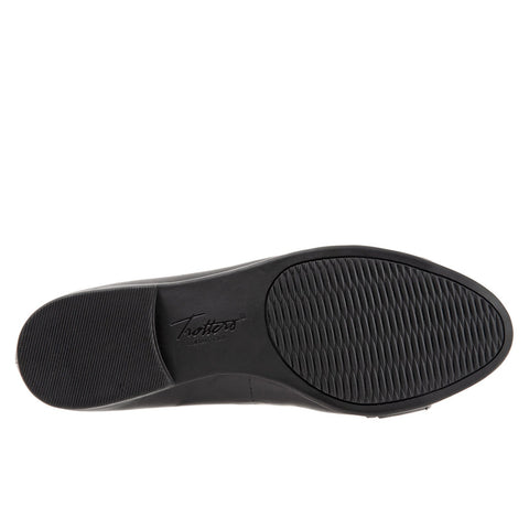 Trotters Aubrey T1850-001 Womens Black Leather Ballet Flats Shoes
