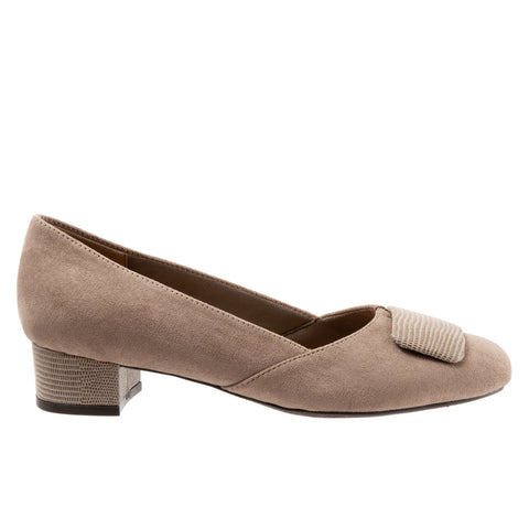 Trotters Delse T1852-135 Womens Brown Extra Wide Suede Pumps Heels Shoes