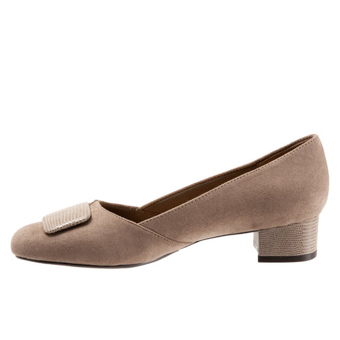 Trotters Delse T1852-135 Womens Brown Extra Wide Suede Pumps Heels Shoes