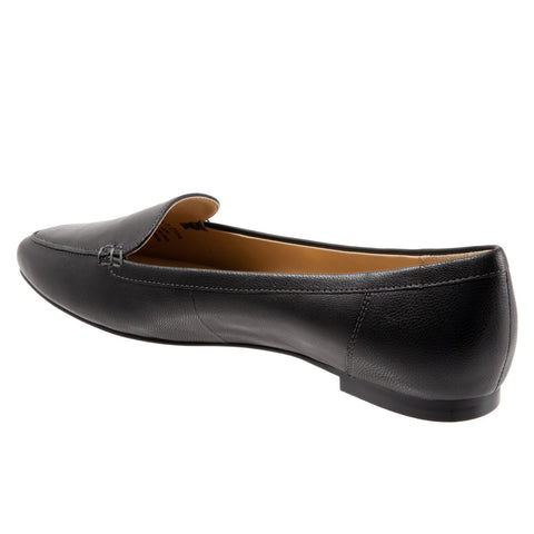 Trotters Ember T1853-001 Womens Black Narrow Leather Loafer Flats Shoes