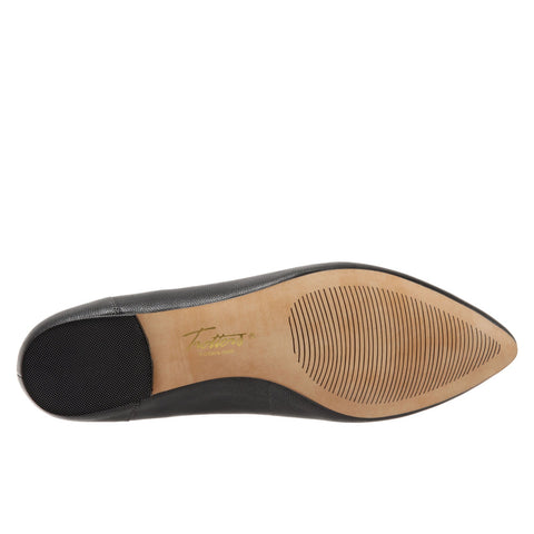 Trotters Ember T1853-001 Womens Black Narrow Leather Loafer Flats Shoes