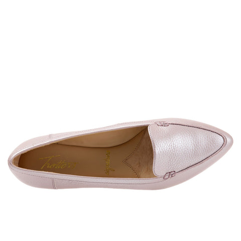 Trotters Ember T1853-715 Womens Pink Leather Loafer Flats Shoes